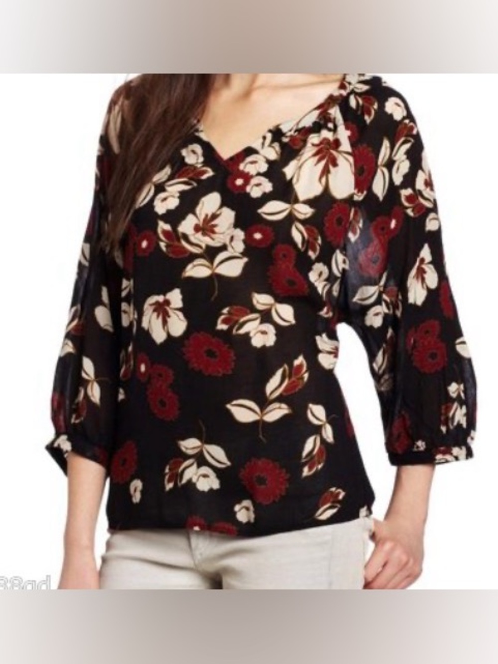 Lucky Brand Floral Boho Blouse size Small